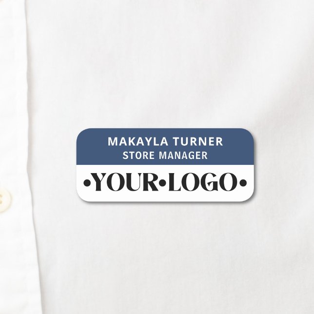 Anpassad logotyp Anställd Blå Namnbricka (Skapare uppladdad)