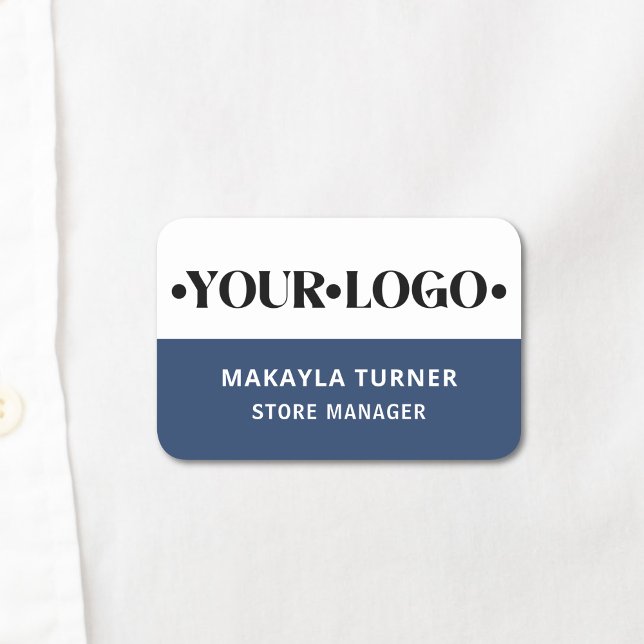 Anpassad logotyp Anställd Blå Namnbricka (Skapare uppladdad)