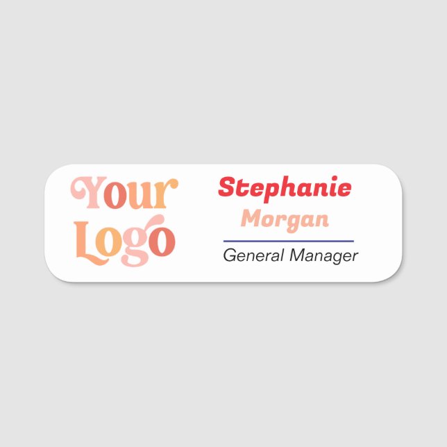 Anpassad logotyp anställd magnetisk eller säkerhet namnbricka (Framsida)