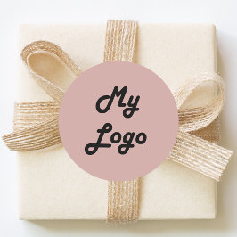 Anpassad logotyp bild företag dammig rosa rosa fär runt klistermärke