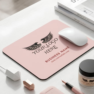 Anpassad logotyp Blush Rosa Enkel Namn Webbplats Musmatta