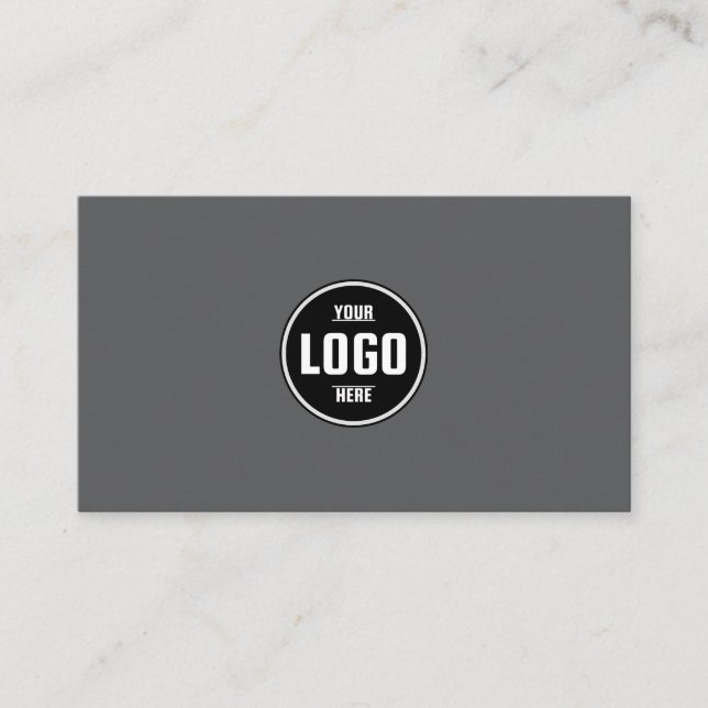 Anpassad logotyp Cirkel Modern Minimalistisk Grå Visitkort (Framsida)