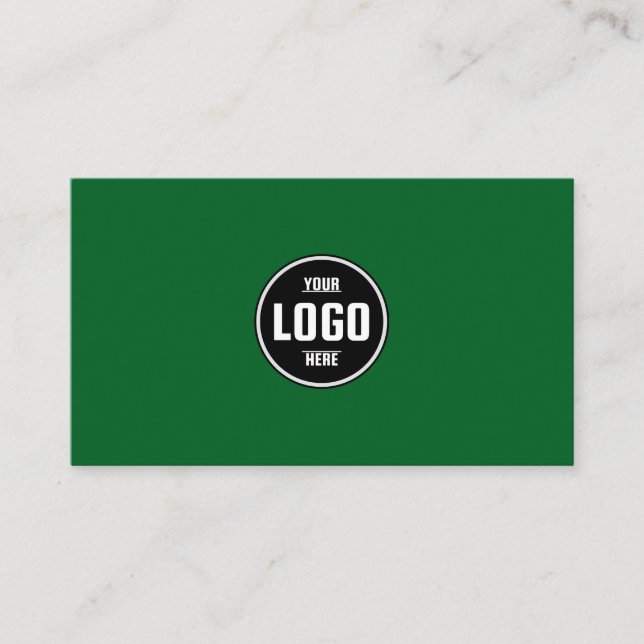 Anpassad logotyp Cirkel Modern Minimalistisk Grön  Visitkort (Framsida)