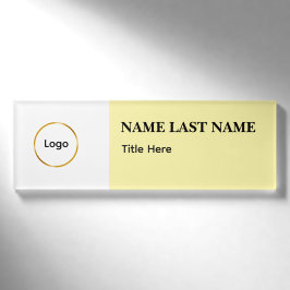 Anpassad logotyp Elegant dammig blå vit magnet