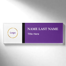 Anpassad logotyp Elegant dammig blå vit magnet