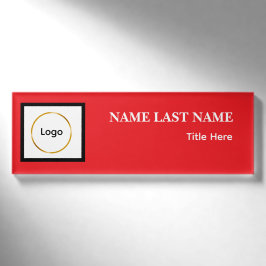 Anpassad logotyp Elegant dammig blå vit magnet