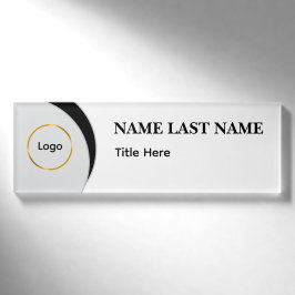Anpassad logotyp Elegant dammig blå vit magnet