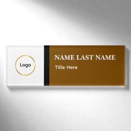 Anpassad logotyp Elegant dammig blå vit magnet