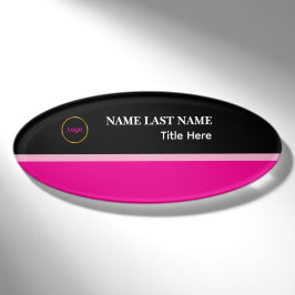 Anpassad logotyp Elegant dammig blå vit magnet