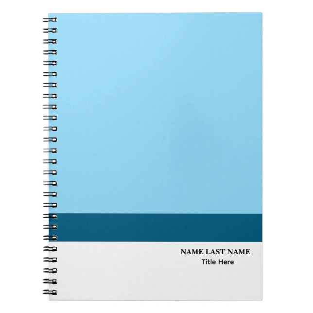 Anpassad logotyp Elegant dammig blå vit magnet Anteckningsbok (Framsidan)