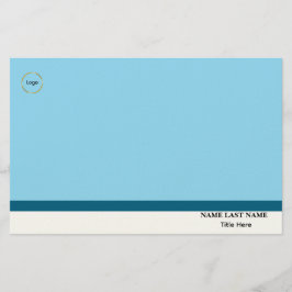 Anpassad logotyp Elegant dammig blå vit magnet Brevpapper