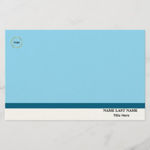 Anpassad logotyp Elegant dammig blå vit magnet Brevpapper