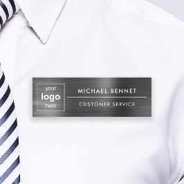 Anpassad logotyp Elegant svart professionell närin Namnbricka