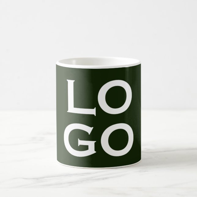 Anpassad logotyp eller bild på skoggrön kaffemugg (Center)