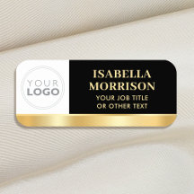 Anpassad logotyp för anställda i svart guld magnet