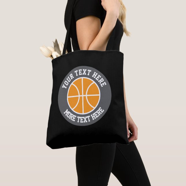 Anpassad logotyp för basket på axelväskor tygkasse (Närbild)