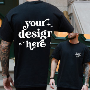 Anpassad logotyp för framsida och baksida t shirt