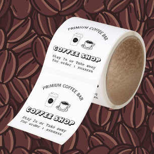 Anpassad logotyp för kaffebar på rulle fyrkantigt klistermärke