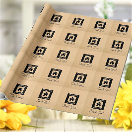 Anpassad logotyp för kraftstil tack wrapping presentpapper