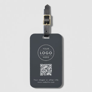Anpassad Logotyp för QR-kod i Kolgrå Bagagebricka