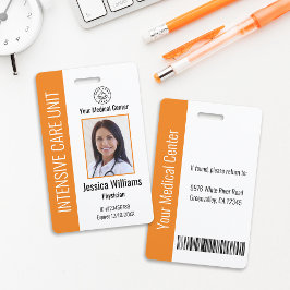 Anpassad logotyp för sjukhuspersonal Orange ID-fot