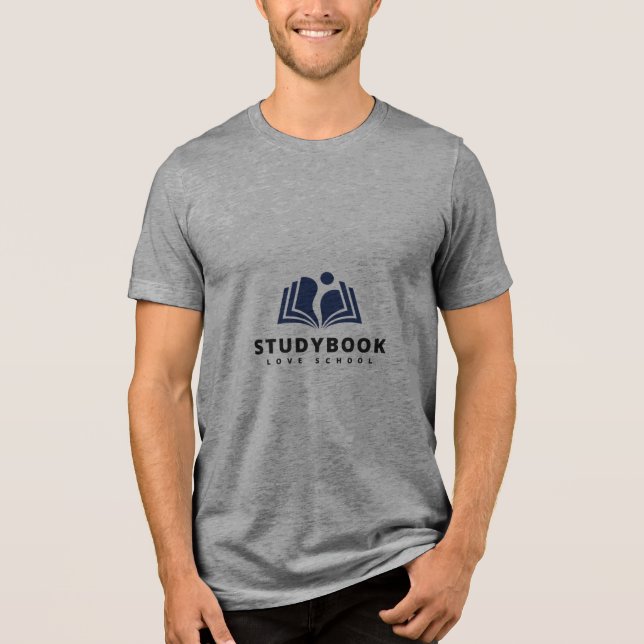 Anpassad logotyp för skolans lärarbok Grå T-shirt (Framsida)