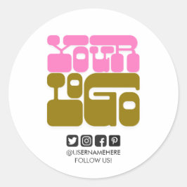 Anpassad logotyp för sociala medier Rund dekal – F Runt Klistermärke