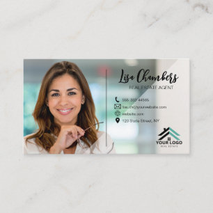 Anpassad logotyp Foto Fastighetsmäklare Realtor Visitkort