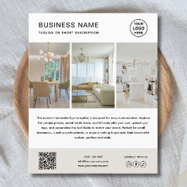 Anpassad logotyp Foto Minimalistisk företagsflyer Flygblad