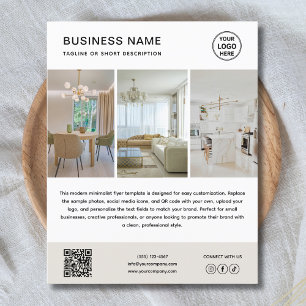 Anpassad logotyp Foto Minimalistisk företagsflyer Flygblad