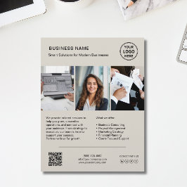 Anpassad logotyp foto QR företagsflyer Reklamblad