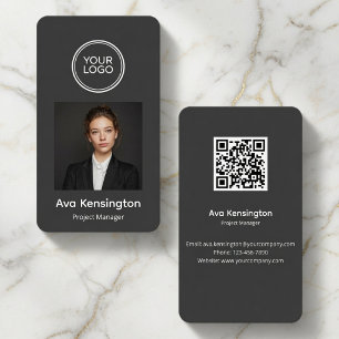 Anpassad logotyp Foto QR-kod Modern Visitkort