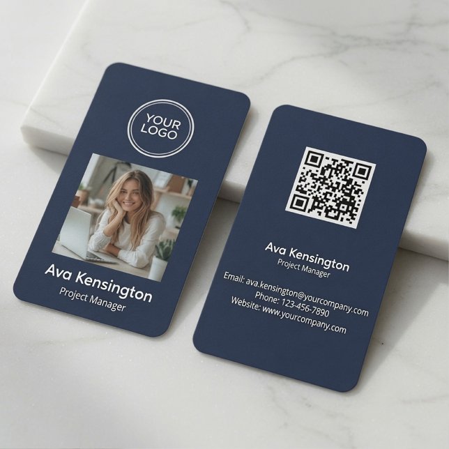 Anpassad logotyp foto QR-kod Visitkort (Skapare uppladdad)