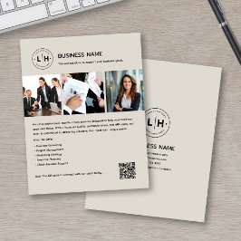 Anpassad logotyp Foto QR Professionell Företagande Flygblad