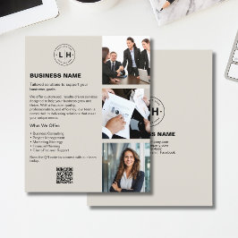 Anpassad logotyp Foto QR Professionell näringsverk Flygblad