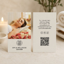 Anpassad logotyp Foto QR Spa Wellnesscenter Visitkort