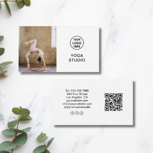 Anpassad logotyp Foto QR Yoga Instruktör Lärare Vi Visitkort