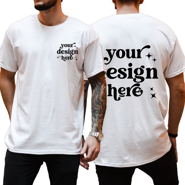 Anpassad logotyp framtill och baktill  t shirt (Skapare uppladdad)