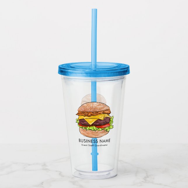 Anpassad logotyp hamburger take away mugg (Framsida)