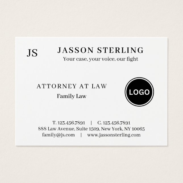 Anpassad Logotyp Jurist Visitenkort Visitkort (Framsidan)