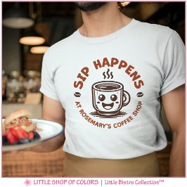 Anpassad logotyp Kaffebutik Barista Professionell T Shirt