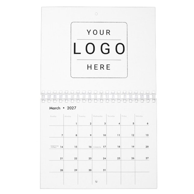 Anpassad logotyp kalender (Mar 2027)