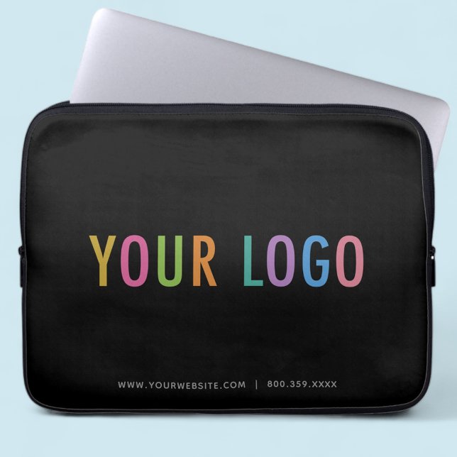 Anpassad logotyp Kampanj Laptop Sleeve 10" 13" 15" (MISOOK Black Laptop Sleeve with Logo)