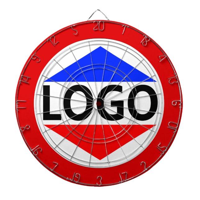 Anpassad logotyp med rund röd ram darttavla (Framsidan)
