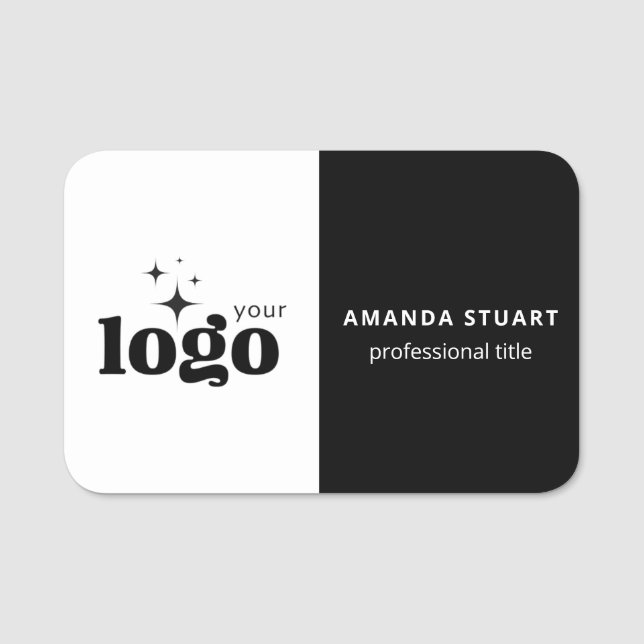 Anpassad logotyp medarbetare magnetisk eller säker namnbricka (Framsida)