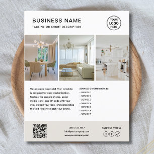 Anpassad logotyp Minimalistisk Marknadsförings Aff Flygblad