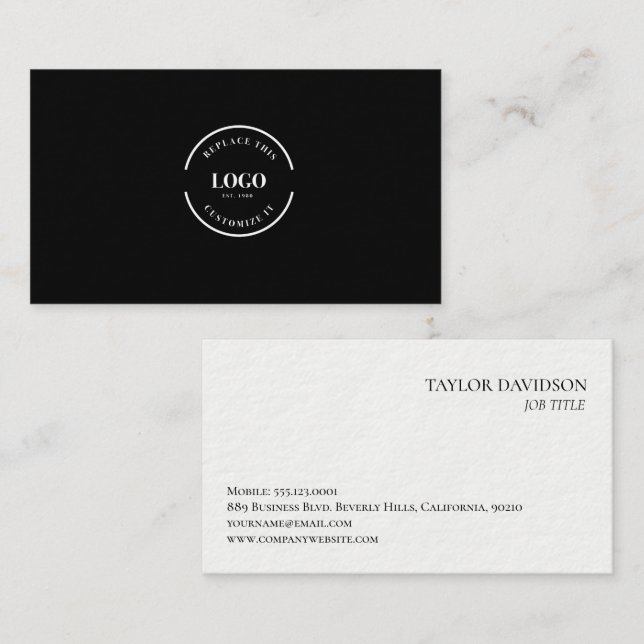 Anpassad logotyp Minimalistisk Modern Professionel Visitkort (Fram/baksida)