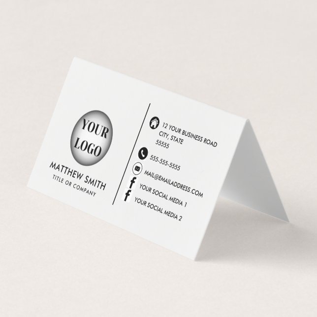Anpassad logotyp Minimalistisk Visitkort (Framsida)