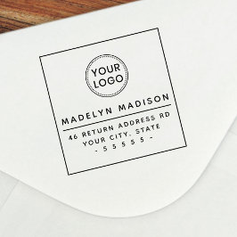 Anpassad logotyp modern minimalist returadress självfärgande stämpel