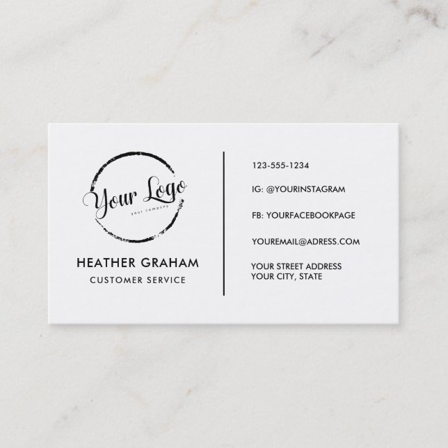 Anpassad logotyp modern minimalistisk social media visitkort (Framsida)